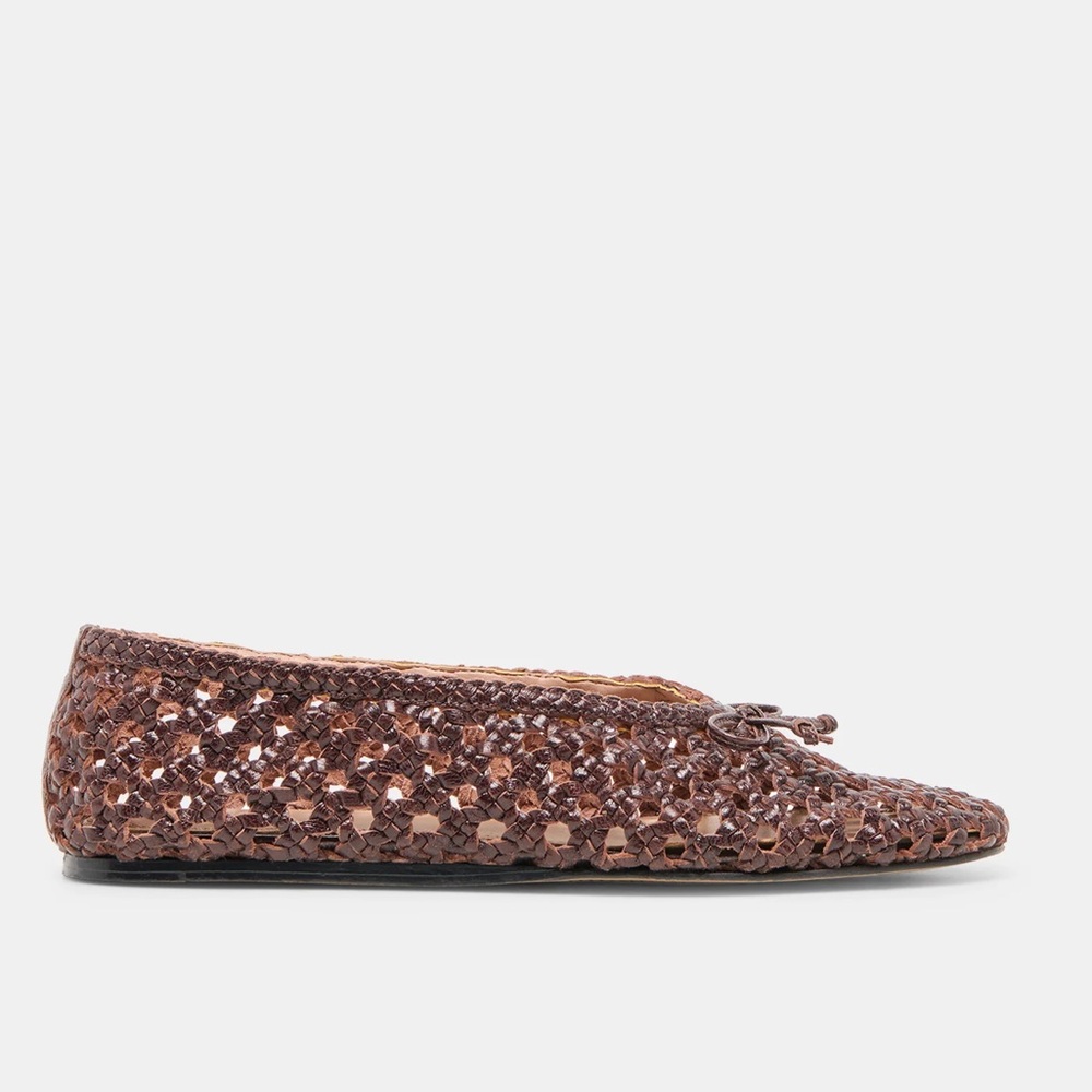 Dolce Vita Brown Woven Leather Ballet Flats